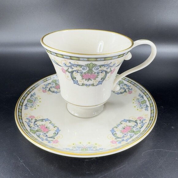 Vintage 1970s PICKARD China NAVARRE Pattern CUP And Saucer Set 2 Made in USA - Picture 10 of 15